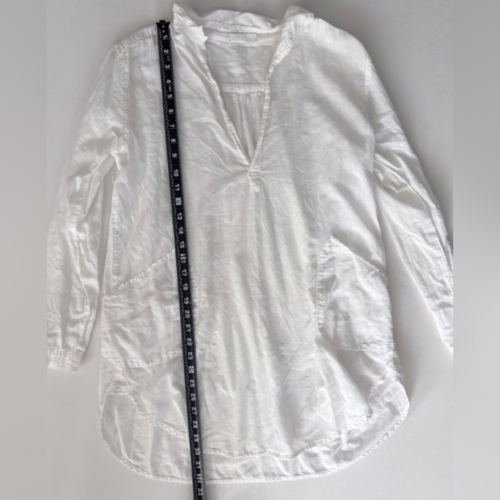 CP Shades Teton Cotton Pocket Front Tunic White Small s - Picture 2 of 6